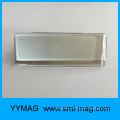 Blank rectangular plastic magnetic name badge